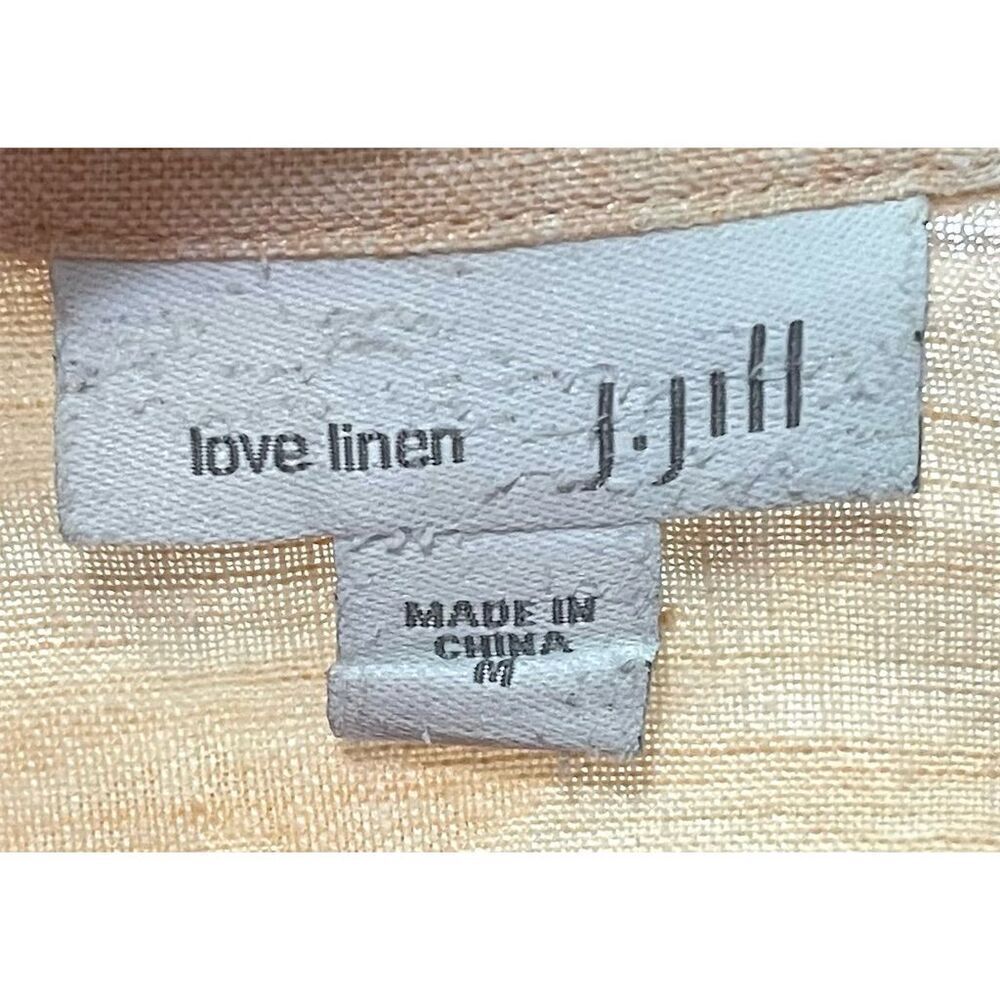 J. Jill Women's Peach Linen Button-Up Shirt M Minimalist Vacation Coastal Beachy - Picture 5 of 8